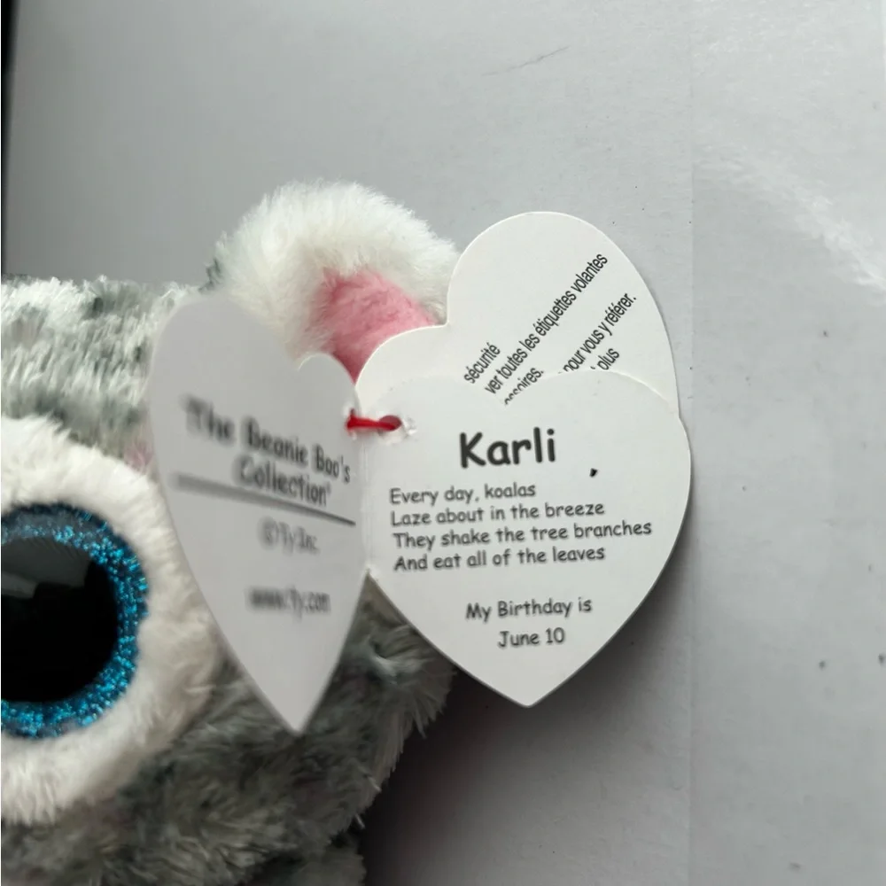 Ty Plush Koala Toy in Gray and Pink